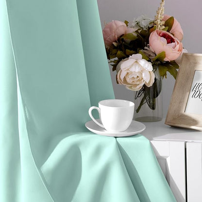 HOMEIDEAS Aqua Blackout Curtains - Image 5