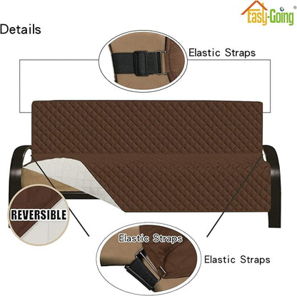 Easy-Going Futon Sofa Slipcover Reversible Sofa Cover Armless Couch Cover Water - Image 3