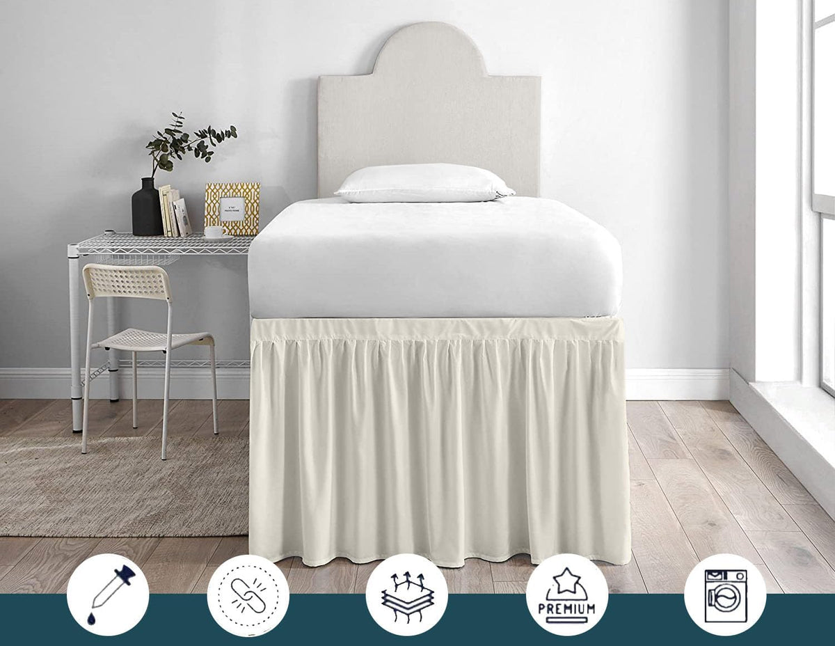 sky beddings dorm bed skirt, twin xl, package contents