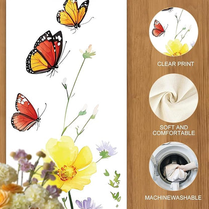 Elegant Floral and Butterfly Table Runner – Vibrant Spring Design - Image 4