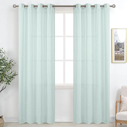 BGment Linen Look Semi Sheer Curtains by BGment