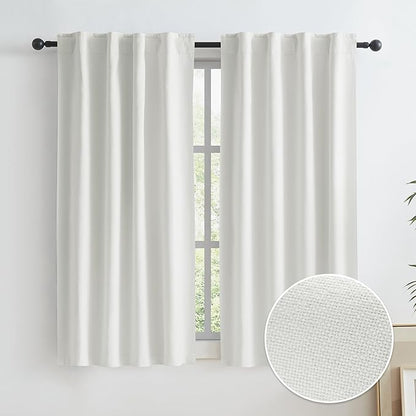 KEQIAOSUOCAI Cream White Blackout Curtains by KEQIAOSUOCAI