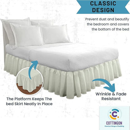 Ruffled Bed Skirt with Split Corners-Dust Ruffle - Image 4
