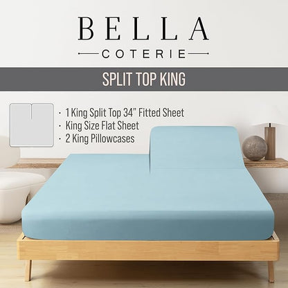 Bella Coterie Luxury Bamboo Viscose 34” Split Top King Size Sheet Set | 1 - Image 2