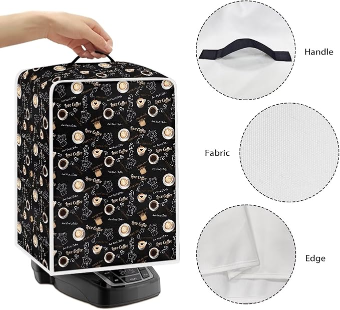 Coffe Pattern Coffee Maker Covers Lightweight Stain Resistant - Image 4