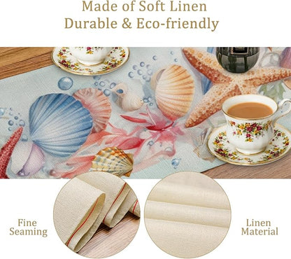 Ocean Starfish Table Runner, Cotton Dining Table Runner, Table Center Decor - Image 3