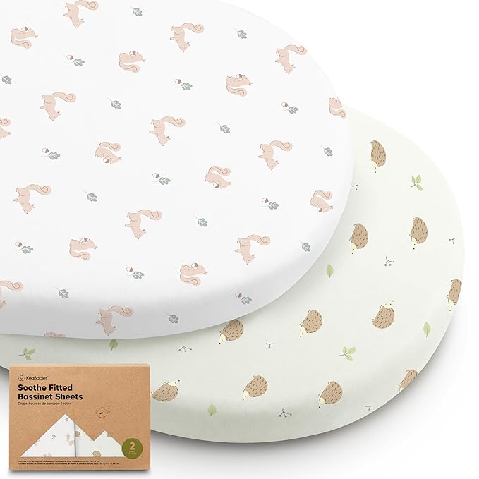 2-Pack Organic Bassinet Sheets for Girls, Boys by KeaBabies