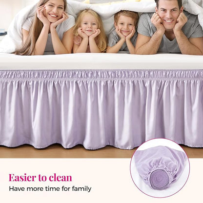 RIMELA Lavender Purple Bed Skirt King Size 18 Inch Drop, Wrap Around Elastic - Image 4