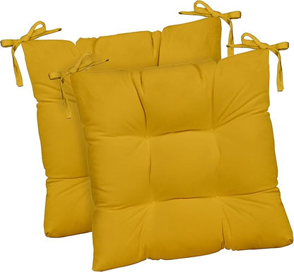 RSH DECOR: Outdoor Tufted Seat Cushions Set of 2 | 17" x 17" | All-Weather Spun by RSHDECOR