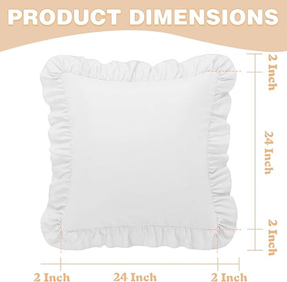 KKJIAF Ruffle Pillow Cases 24x24 Inches, Microfiber Wrinkle Resistant Pillow - Image 3