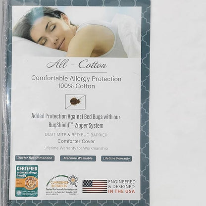 National Allergy Premium 100% Cotton Duvet Comforter Protector by NationalAllergy