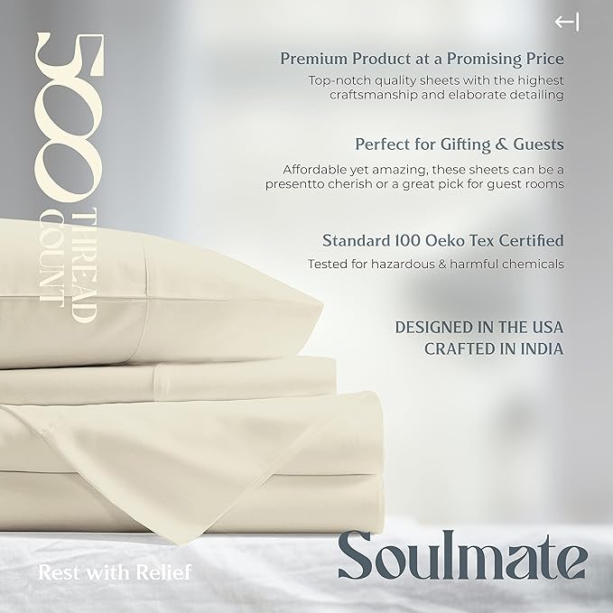 Mayfair Linen 500 Thread Count California King Cotton Sheets - Image 6