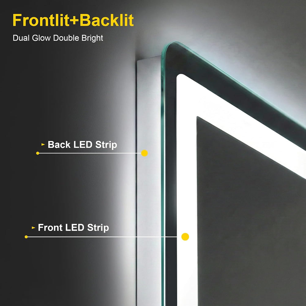 LED Bathroom Mirror with Lights, 30"x40" Lighted Vanity Mirror for ...