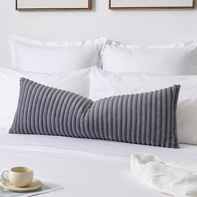 Kevin Textile Soft Plush 14x36 Inch Long Lumbar Pillow Cover 1 Pack, Luxury by KevinTextile