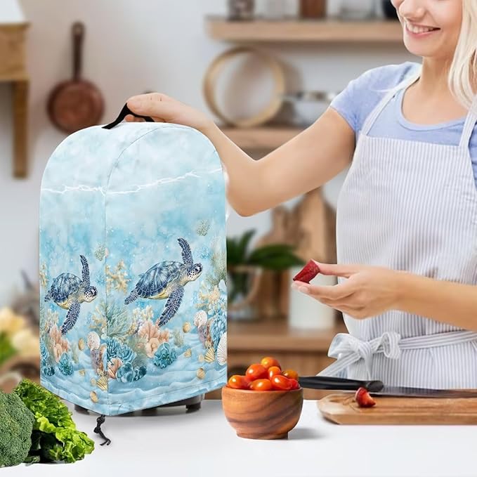Undersea Turtle Coral Blender Dust Cover Kitchen Small Appliance Decor Anti - Image 3