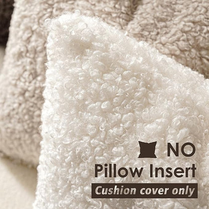 Foindtower 2 Pieces Faux Fur Throw Pillow Cover Accent Sherpa Pillow Fuzzy Soft - Image 3