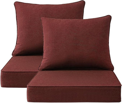 Sunbrella Outdoor Patio Chair Cushions Set, Water-Repellent, Fade Resistant by Unimatta