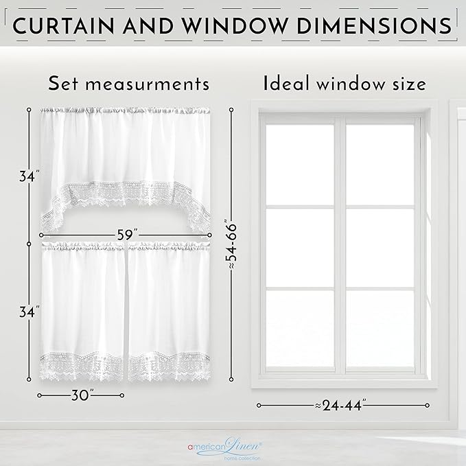 American Linen Café Curtains for Kitchen, Bathroom Curtains - Image 6