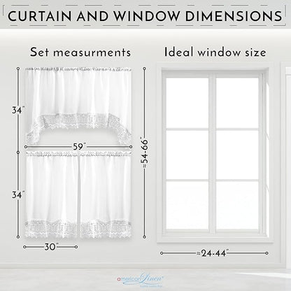 American Linen Café Curtains for Kitchen, Bathroom Curtains - Image 6