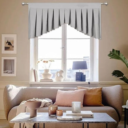 Valances for Windows Light Grey Window Valance for Living Room Rod Pocket by OYRING