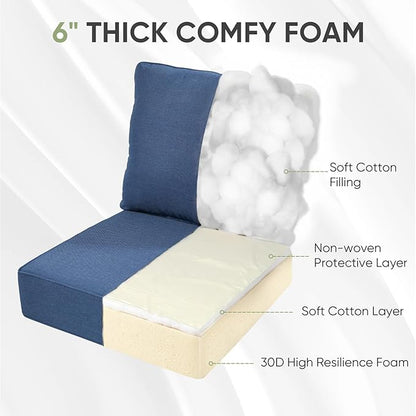 Outdoor Furniture Cushions, 6 inch Thick Seat Cushions - Image 6