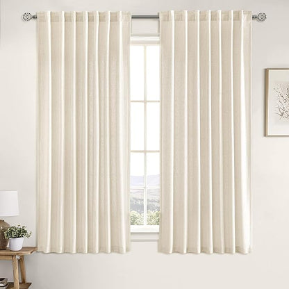 MIULEE Non-See-Through Privacy Linen Curtains 2 Panels, Light Filtering Window - Image 3