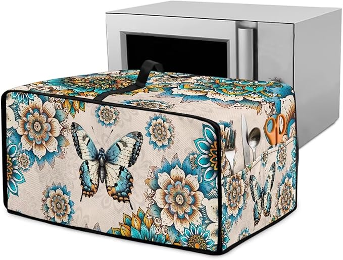Microwave Oven Dust Cover Waterproof Polyester-Linen Fabric Microwave Oven by HwzdsyxlCreativeHomeDecor