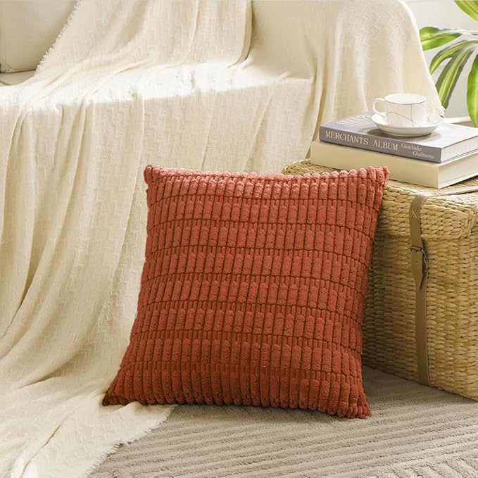 Fancy Homi 4 Packs Boho Burnt Orange Fall Decorative Throw Pillow Covers 26x26 - Image 2