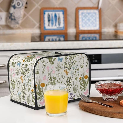 Vintage Flower Wild Herb Floral 2 Slice Toaster Cover, Waterproof Toaster Dust - Image 7