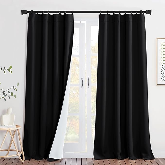NICETOWN Sound Barrier 100% Blackout Back Tab Curtains 95", Airborne Particles - Image 9