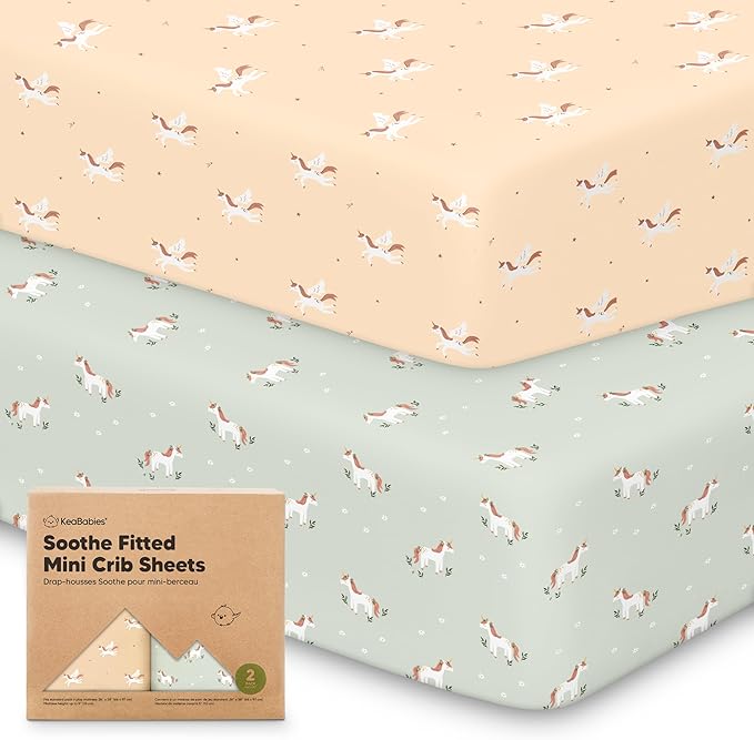 2-Pack Mini Crib Sheets Fitted by KeaBabies