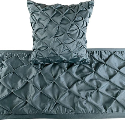 The HomeCentric Handmade Blue CA King 86 x 18 inch Bed Runner - Image 2