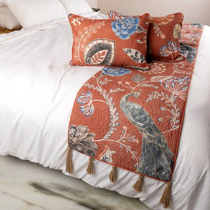 The HomeCentric Orange Bed Runner, Full Size 68"x18" Decorative Bed Runner - Image 4