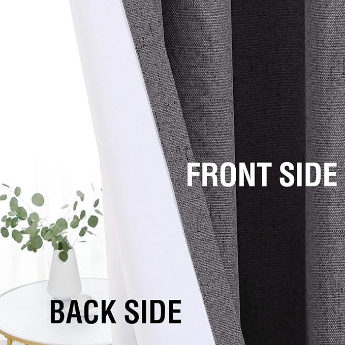 H.VERSAILTEX Linen Look 100% Blackout Curtains 84 Inches Long - Image 7