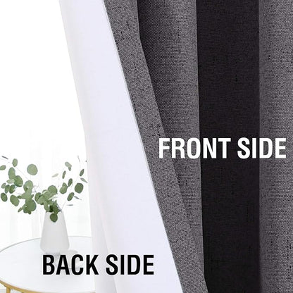 H.VERSAILTEX Linen Look 100% Blackout Curtains 84 Inches Long - Image 7