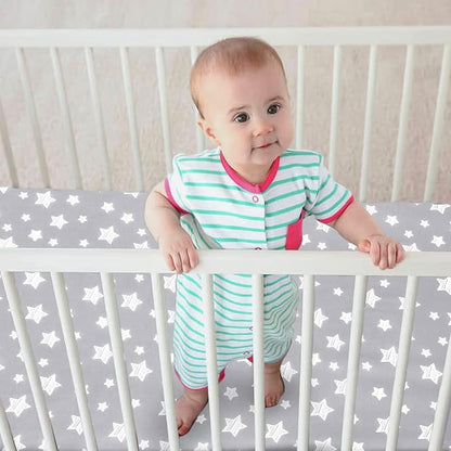 Pack and Play Sheets, 4 Pack Mini Crib Sheets, Stretchy Pack n Play Playard - Image 6