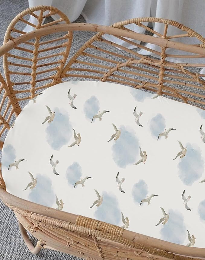 Bassinet Sheets for Baby Girls Boys 2 Pack, Fitted Baby Mattress Sheet for - Image 3