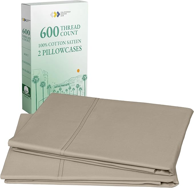 CALIFORNIA DESIGN DEN Luxuriously Soft Hotel Quality 600 Thread Count, 100% by CaliforniaDesignDen