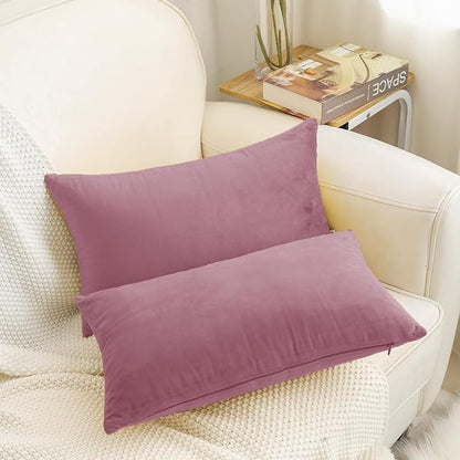 HWY 50 Purple Pink Velvet Rectangular Throw Pillow Covers 12x20 Inch - Image 7