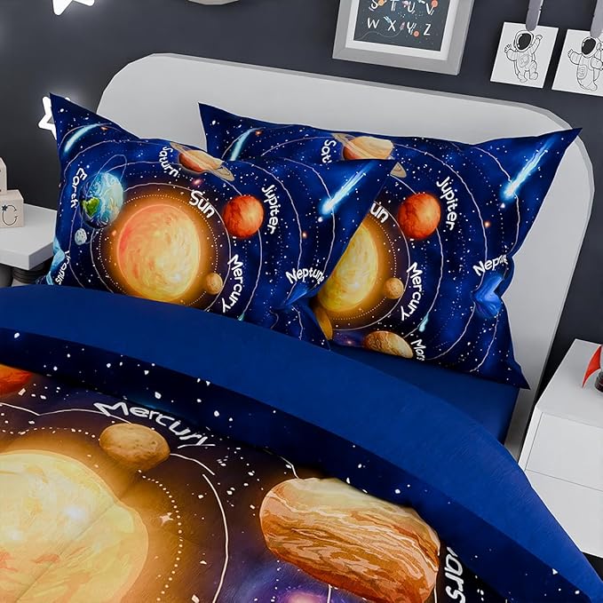 SANDJEST Solar System Comforter Set Twin, Ultra Soft Microfiber Bedding Sets - Image 5
