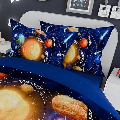 SANDJEST Solar System Comforter Set Full, Ultra Soft Microfiber Bedding Sets - Image 5