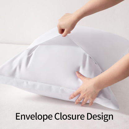 NTBAY Standard Pillow Shams - 2 Pack Brushed Microfiber 20x26 Sham Covers - Super Soft and Cozy, Wrinkle, Fade, Stain Resistant 20x26 Inches Oxford Pillowcases, White