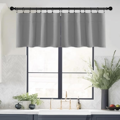 NICETOWN Silver Grey Bathroom Blackout Curtains Window Valance Thermal - Image 7