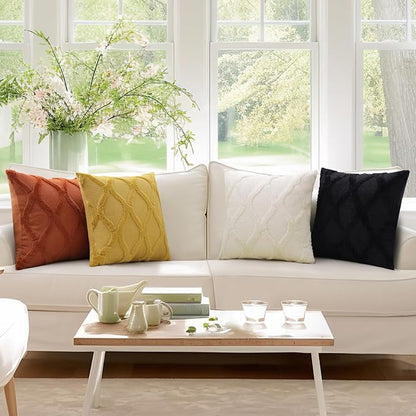 decorUhome Throw Pillow Covers 22x22 Inch Set of 2, Soft Plush Faux Fur Wool - Image 8