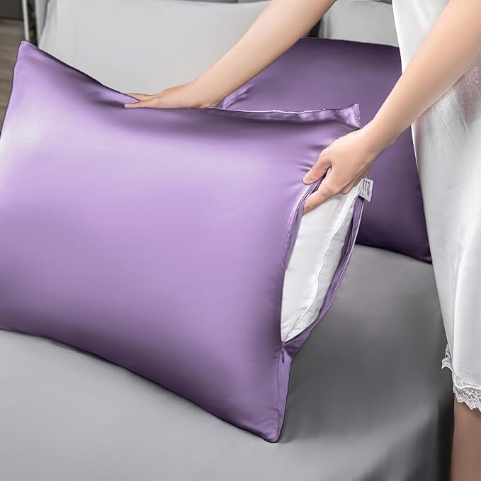 Mulberry Silk Pillowcase for Hair and Skin, Queen Size Cooling Silk Pillow Case - Image 6
