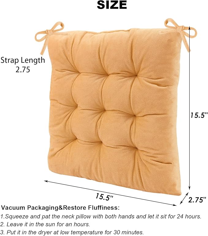 6 Pack Square Seat Cushion Chair Pads - Image 2