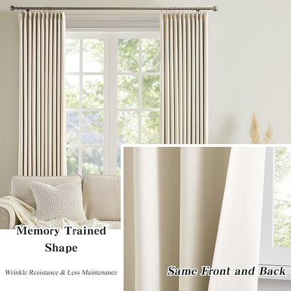 KEQIAOSUOCAI Large Pletaed Curtains 126 Inches Long, Extra Length Burg - Image 6