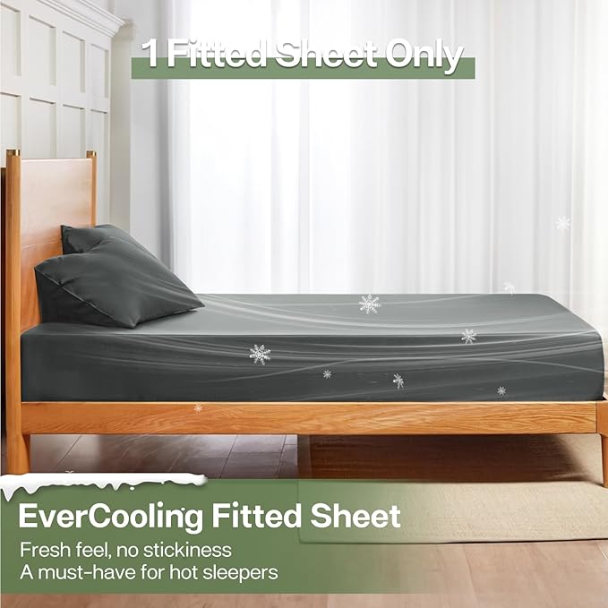 MR&HM Twin Fitted Sheet Only, Ultra-Soft Rayon Derived from Bamboo & Polyester - Image 3