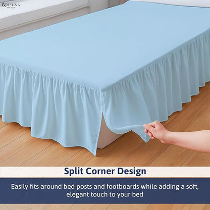 KRISHNA Ruffled Bed Skirt with Split Corners Full, 100% Microfiber Hotel Quality - Image 3