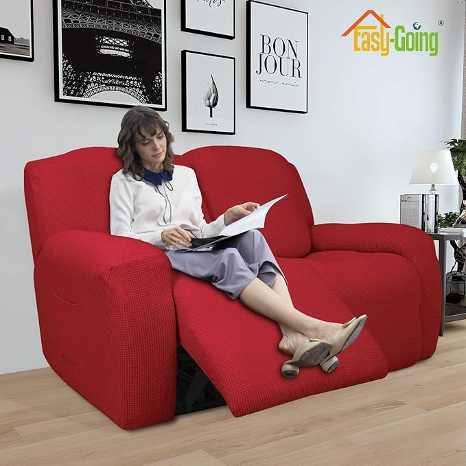 Easy-Going 6 Pieces Recliner Loveseat Stretch Sofa Slipcover Sofa Cover - Image 2